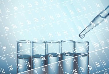 Sıvı ve test tüpleri ile pipet