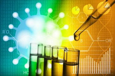 Sıvı ve test tüpleri ile pipet