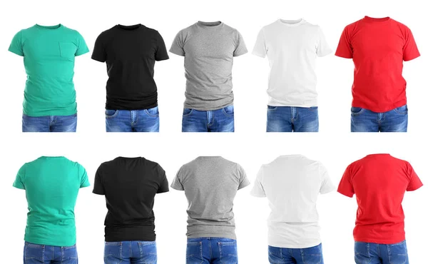 Unterschiedliche Ansichten über männliche T-Shirts — Stockfoto