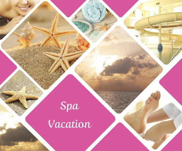 Wellness Urlaubskonzept Luxus Resort Collage — Stockfoto
