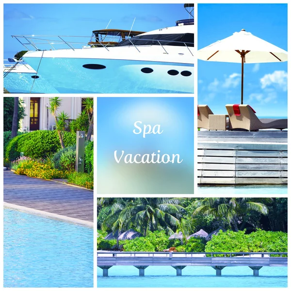 Spa Vacation Concept Luxury Resort Collage — Stock Photo, Image