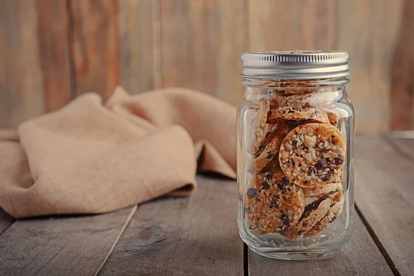 Cereal cookies in jar — Stock Photo, Image