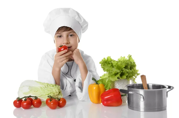 Cute boy in chef uniform — Stock Photo, Image