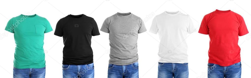 t-shirts on white background