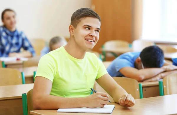 Student Met Groep Van Klasgenoten Klas — Stockfoto