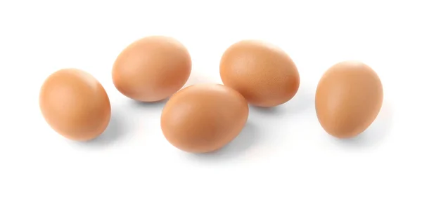 Stapel van rauwe eieren — Stockfoto