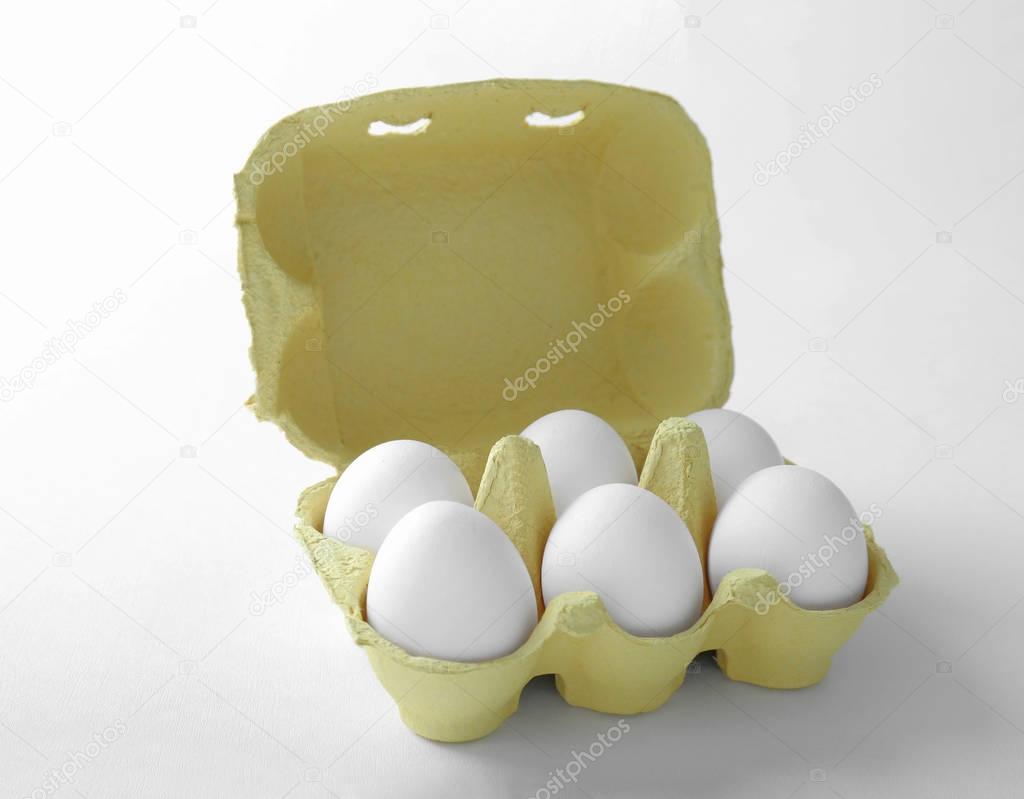 Raw eggs in package
