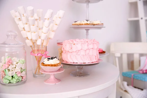 Tasty sweets on table — Stock Photo, Image