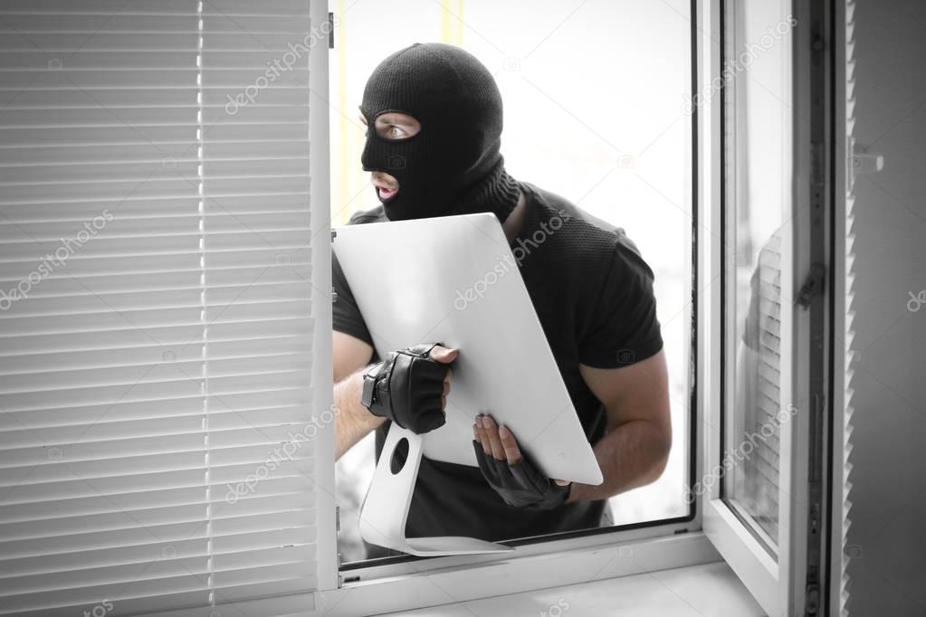 Thief stealing monitor  