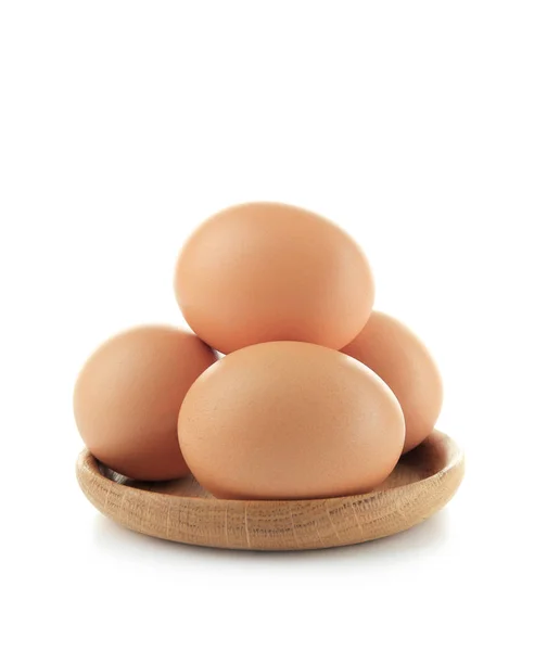 Råa ägg i plattan — Stockfoto