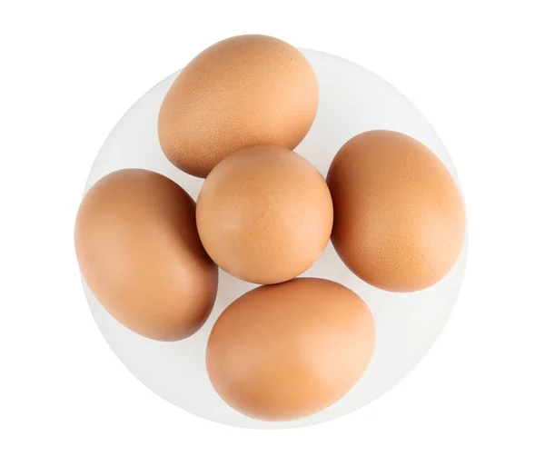 Tabak içinde çiğ yumurta — Stok fotoğraf
