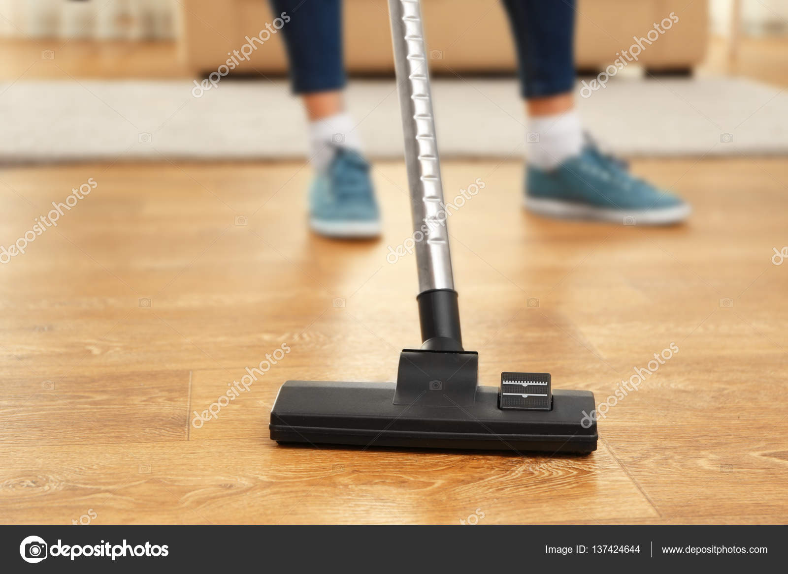 Cleaner Hoovering Floor Stock Photo C Belchonock 137424644