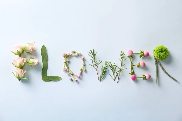 Palabra Flor hecha de plantas —  Fotos de Stock