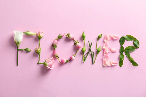 Word bloem gemaakt van planten — Stockfoto