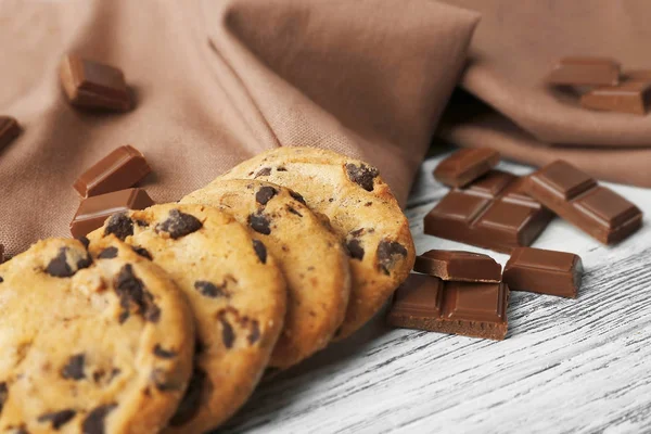 Chocolate cookies on napkin — Stock Photo, Image