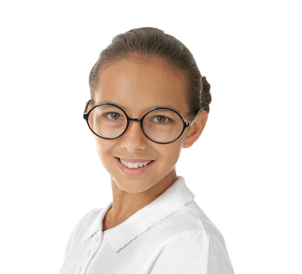 Menina bonito no fundo branco — Fotografia de Stock