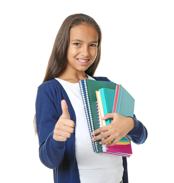 Funny Cute schoolgirl — Stock Photo, Image