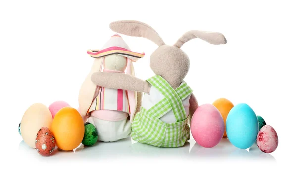 Easter bunnies with eggs — Stock Photo, Image