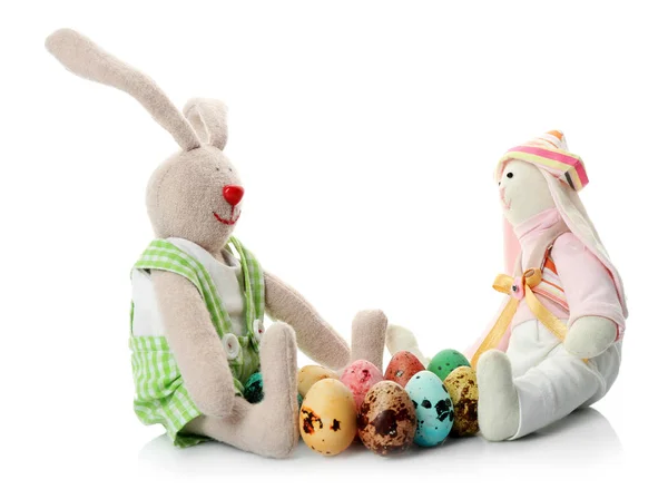 Easter bunnies with eggs — Stock Photo, Image