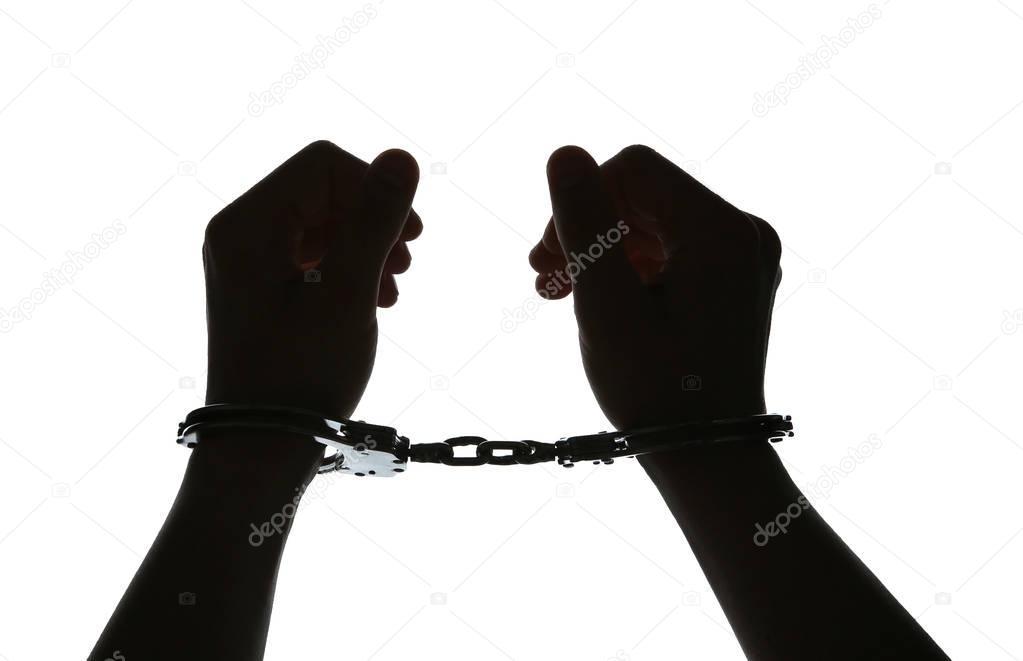 male hands in handcuffs