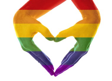 Lgbt bayrağı erkek el boyalı 