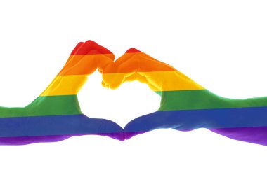 Lgbt bayrağı erkek el boyalı 
