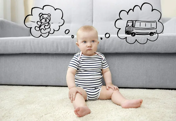 Cute Baby Dreaming Toys — Stock Photo, Image