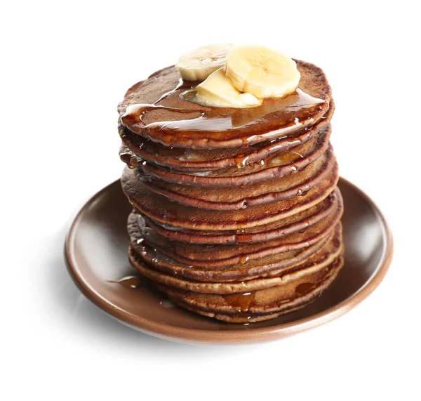 Tasty pancakes with banana — Stock Photo, Image