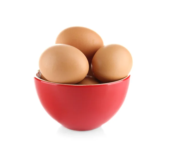 Nyers tojás tálban — Stock Fotó