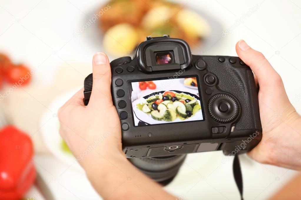 food on camera display