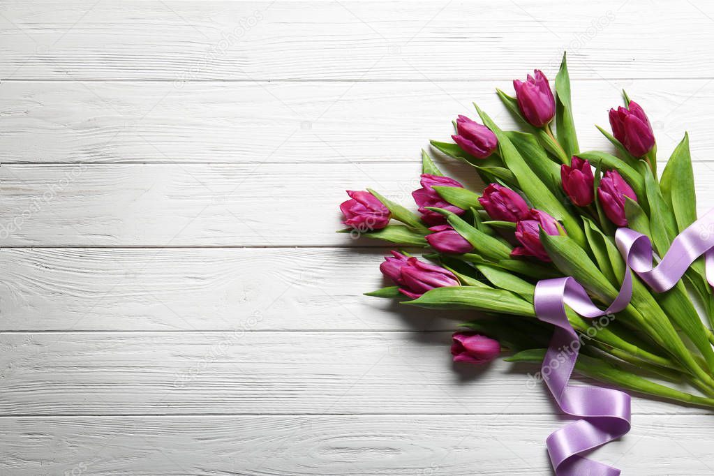 Purple beautiful tulips