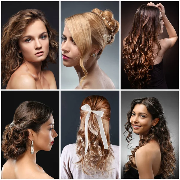 Collage Women Hairstyles — Stock Photo, Image