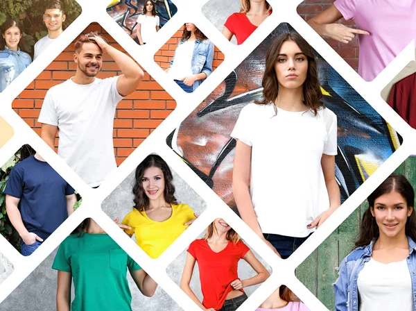 Collage Stylish Trendy Shirts — Stok Foto
