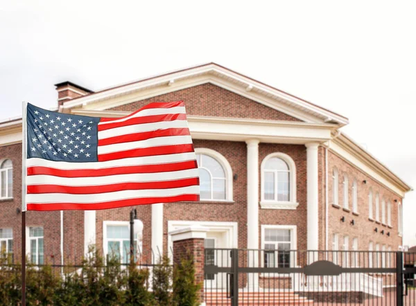 American flag on building — Stock Photo, Image