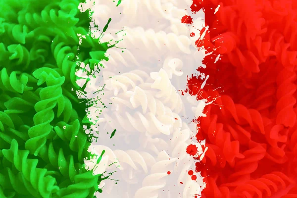 Bandiera italiana sulla pasta — Foto Stock