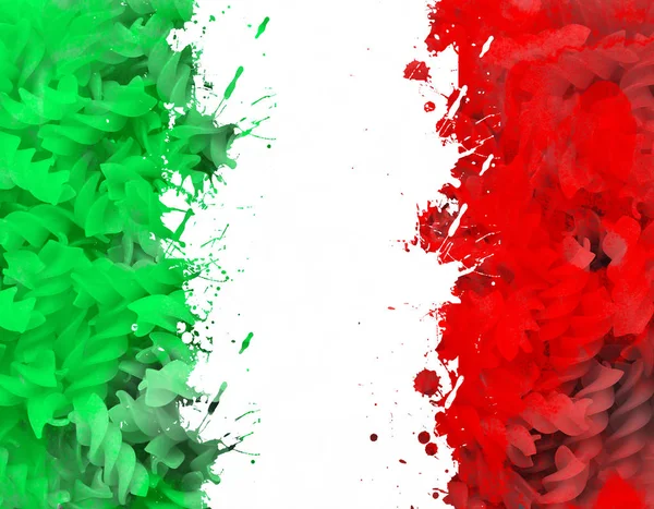 Italian flag on pasta — Stock Photo, Image