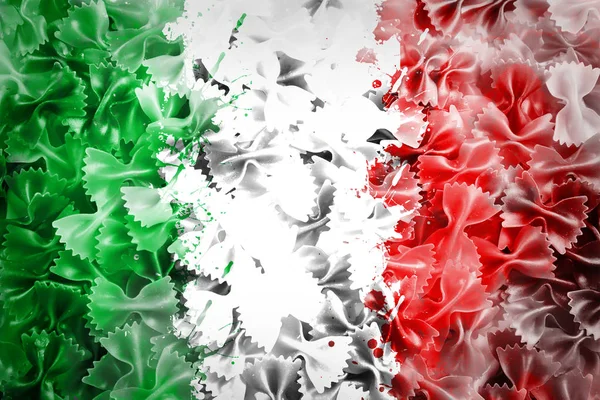 Italian flag on pasta — Stock Photo, Image