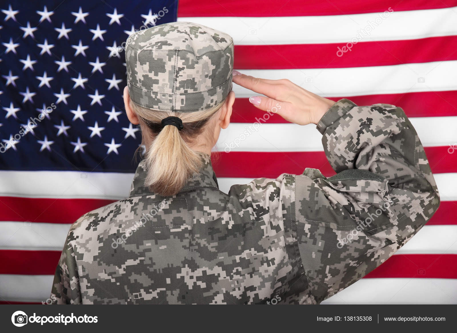Female Soldier Saluting Stock Photo 138135308 Female Soldier Saluting Stock Photo 138135308