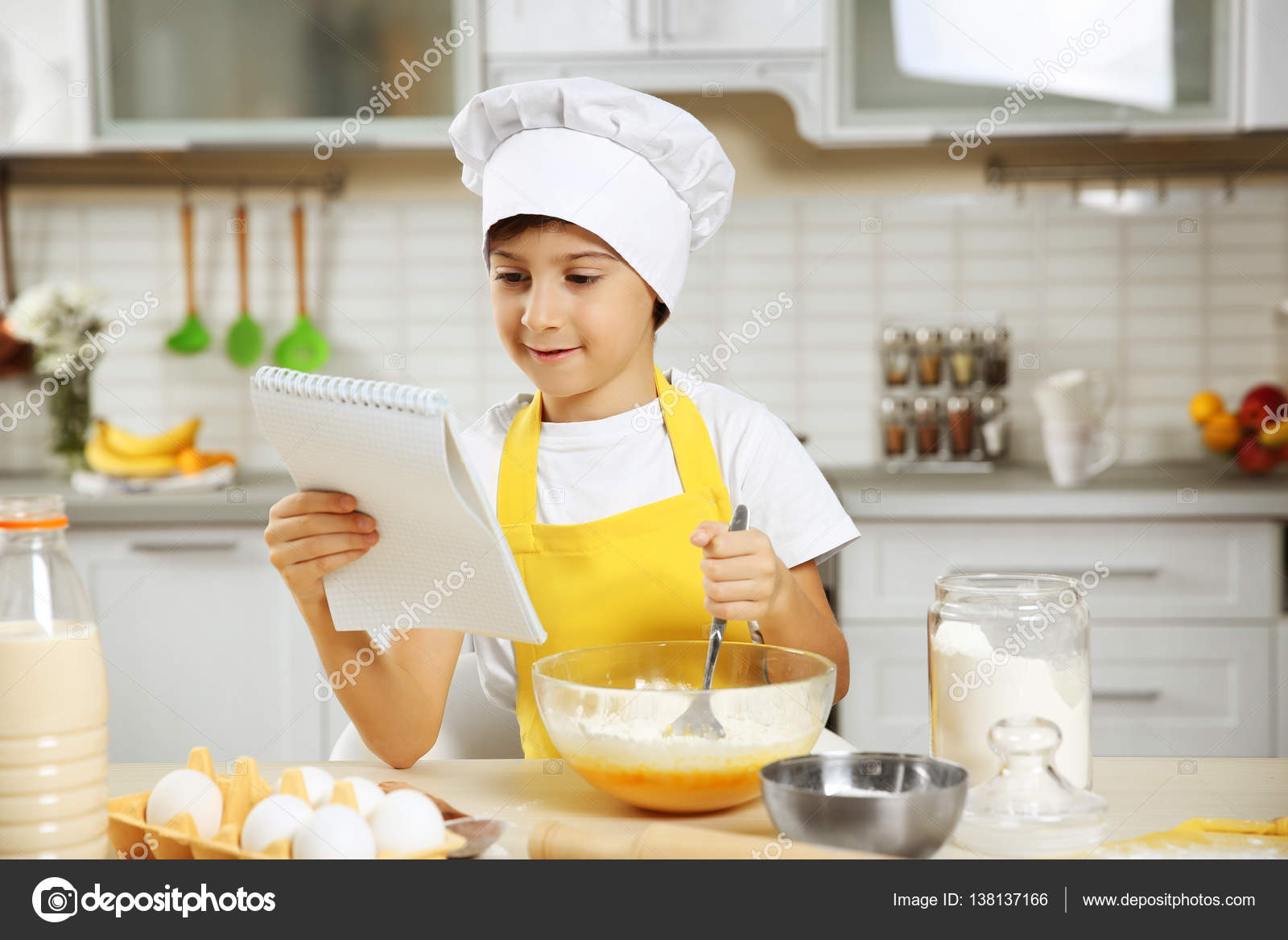 Boy Cooking In Kitchen Stock Photo Image By Belchonock 138137166