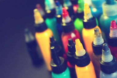 bottles with colorful inks clipart