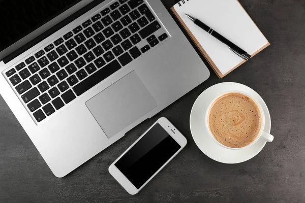 Office desk with coffee — Stock Photo, Image