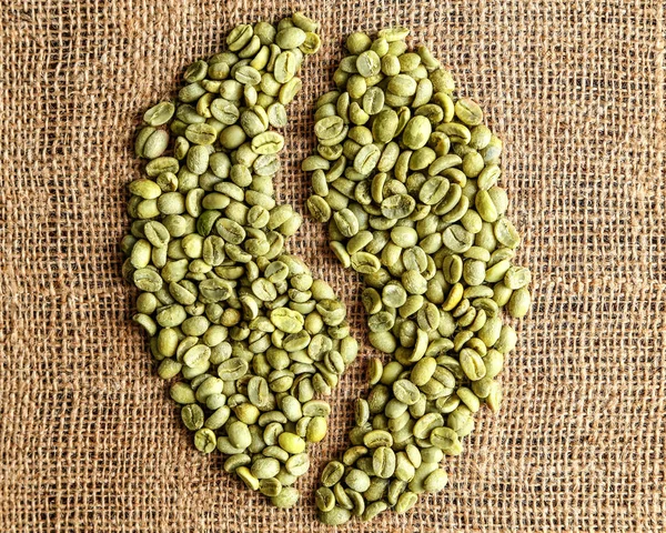 Coffee grains in shape of bean — Stock Photo, Image