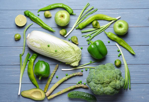 绿色蔬菜和水果 — 图库照片
