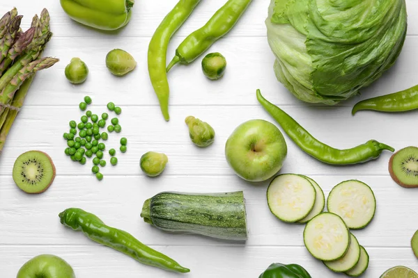绿色蔬菜和水果 — 图库照片