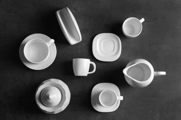 Beyaz porselen çay seti — Stok fotoğraf