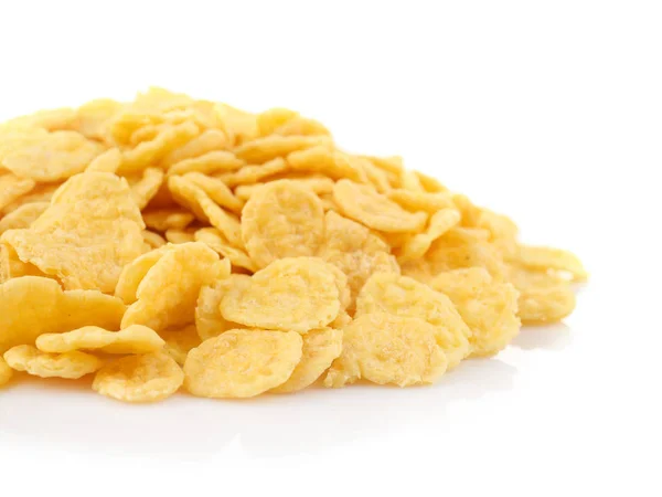 Cornflakes auf weißem Hintergrund — Stockfoto