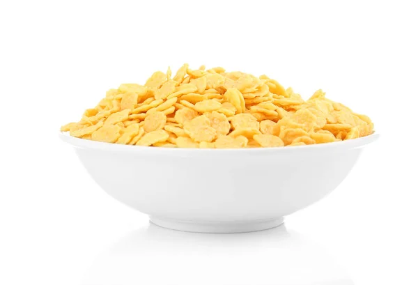 Bowl with delicious cornflakes — Stock Photo, Image