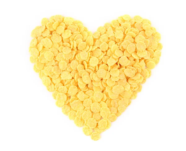 Heart made of cornflakes — Stock Photo, Image