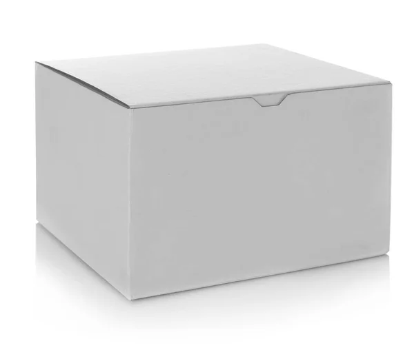 Witte kartonnen doos — Stockfoto