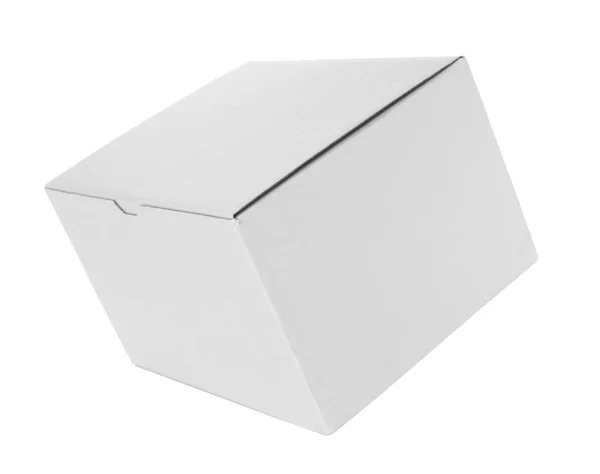 Beyaz karton kutu — Stok fotoğraf